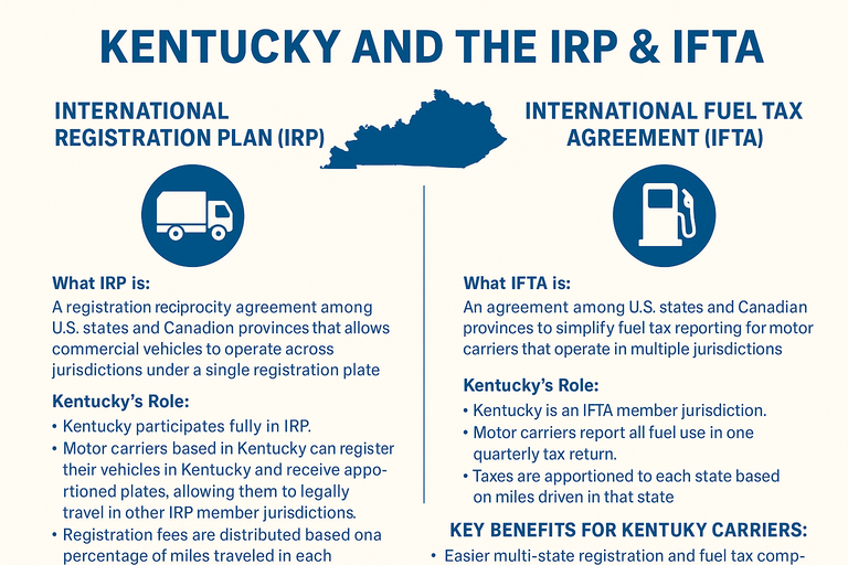 Kentucky’s participation in the International Registration Plan (IRP) and IFTA tax agreements.