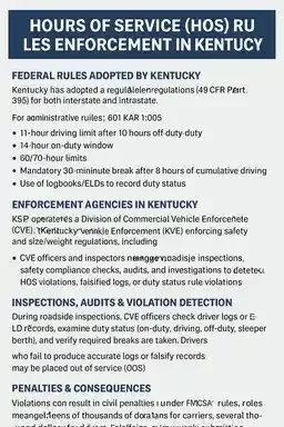 Hours of Service (HOS) Rules Enforcement in Kentucky