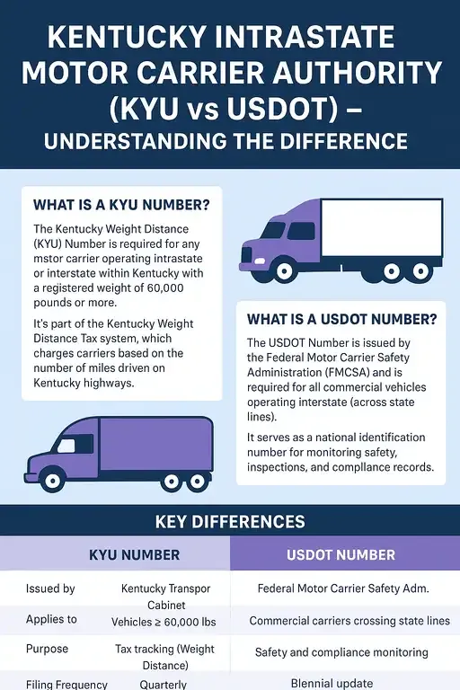 Kentucky Intrastate Motor Carrier Authority (KYU vs USDOT) – Understanding the difference.