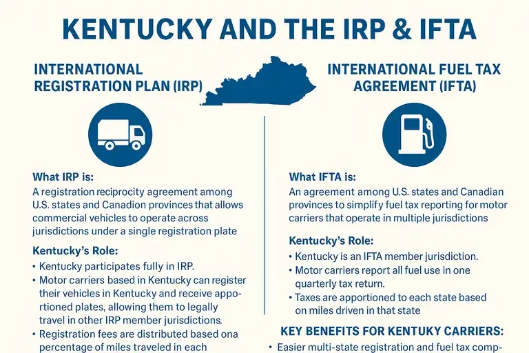 Kentucky’s participation in the International Registration Plan (IRP) and IFTA tax agreements.