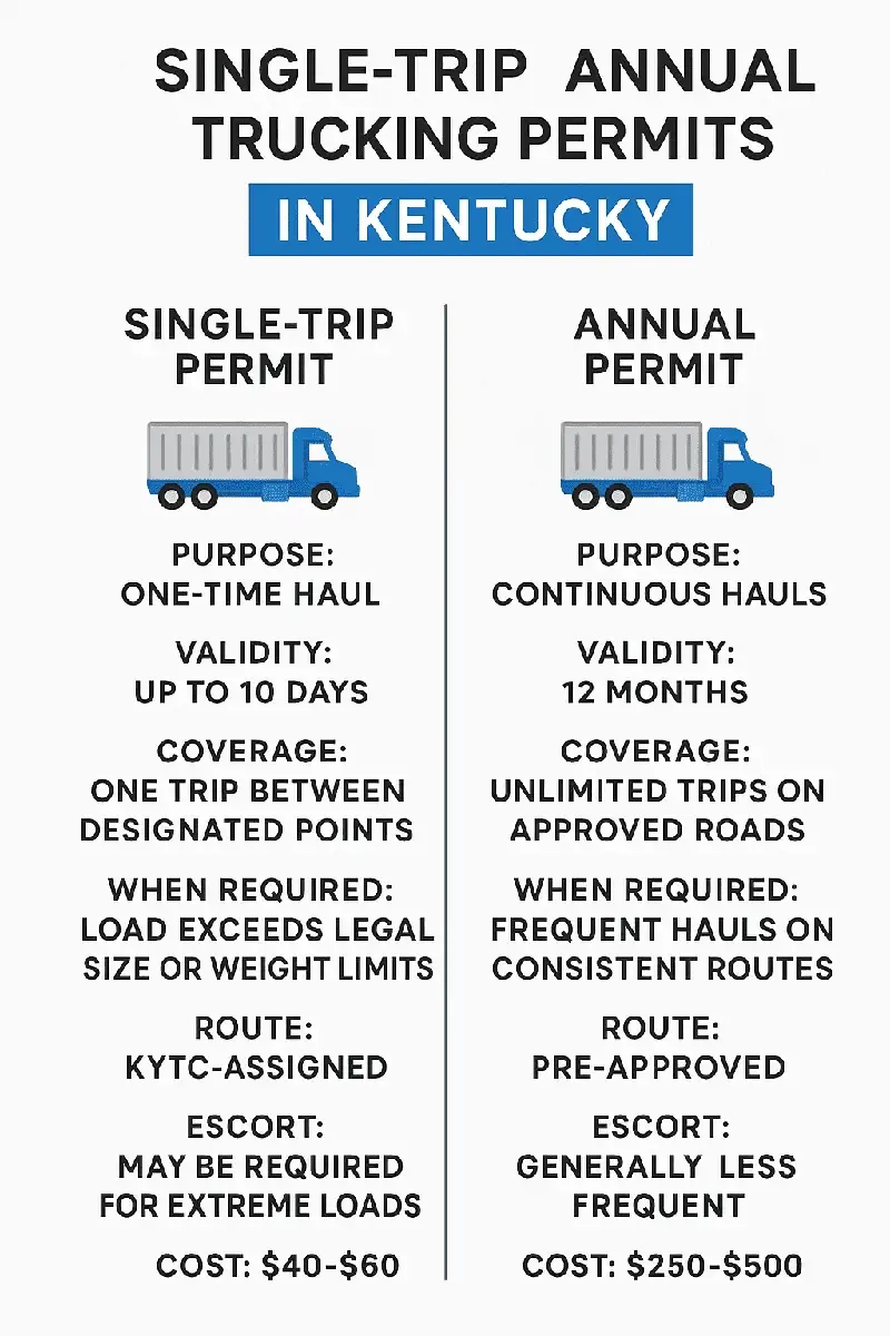 Single Trip vs Annual Trucking Permits in Kentucky