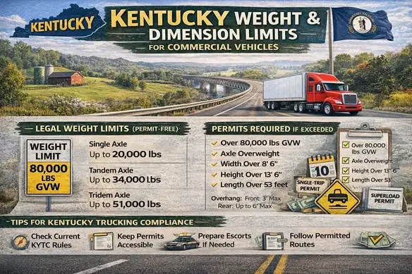 Kentucky Weight and Dimension Limits for Commercial Vehicles