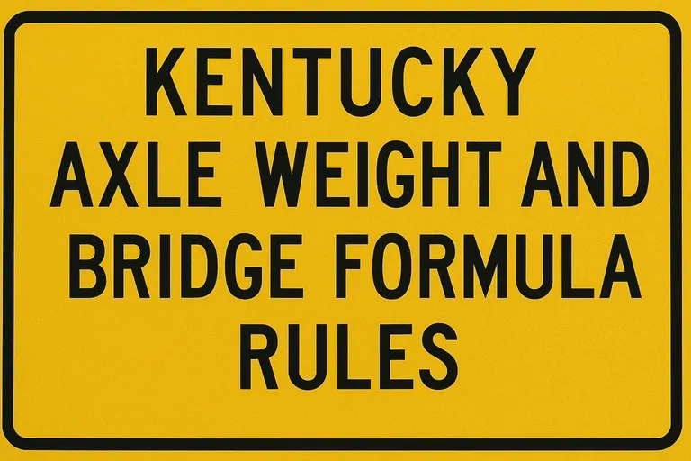 Kentucky Axle Weight and Bridge Formula Rules