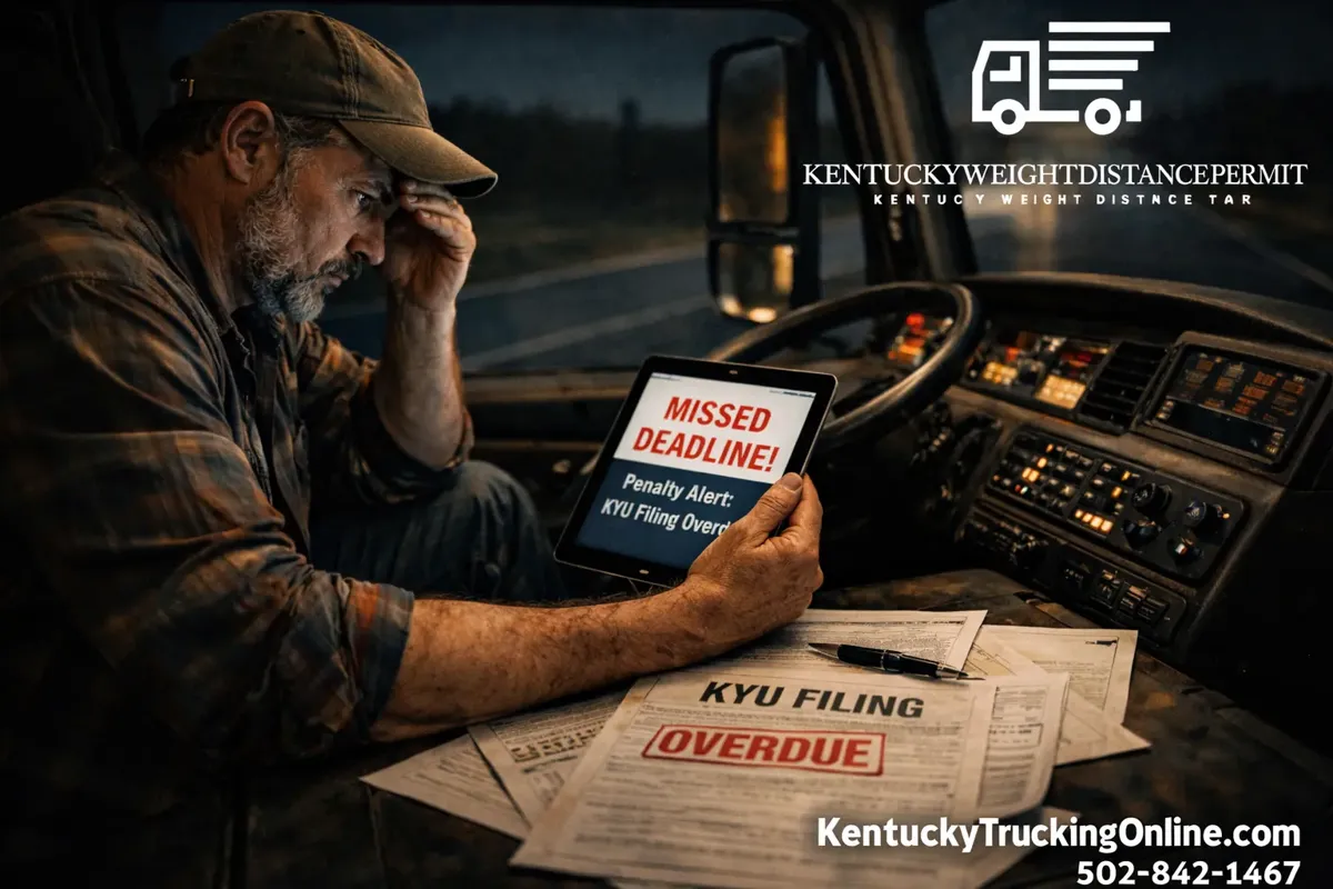 Stressed trucker facing missed KYU deadline in cab