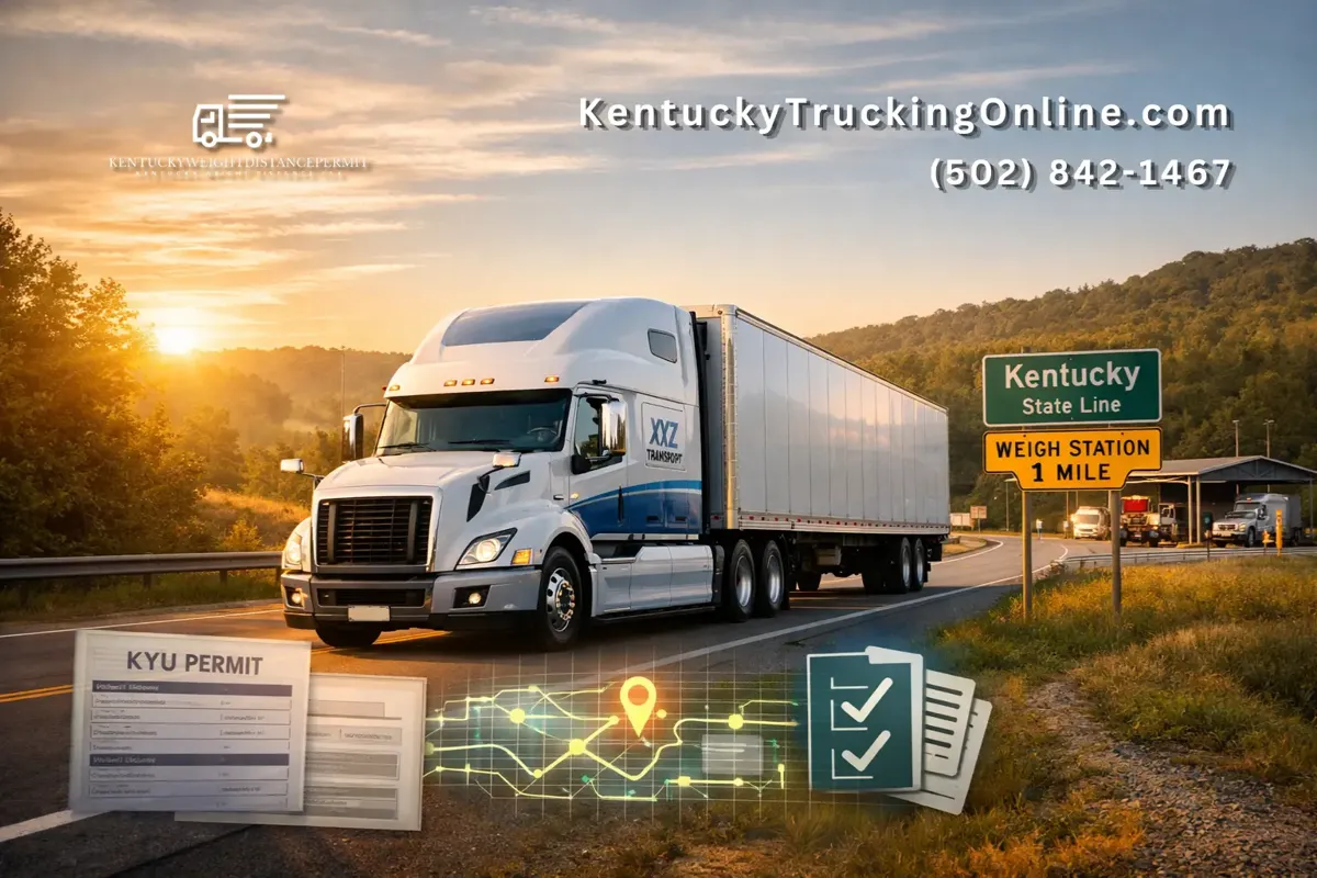 KYU permit truck at Kentucky weigh station