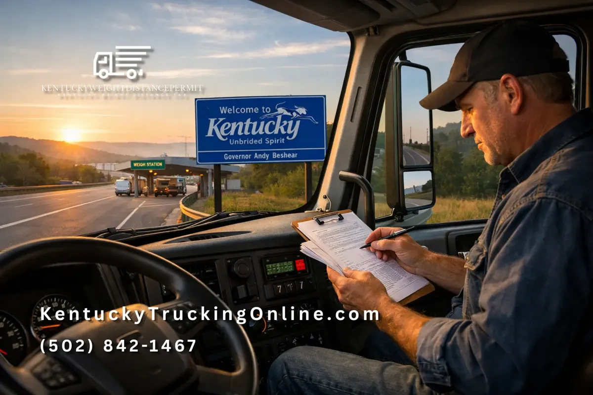 Truck driver entering Kentucky with KYU documents