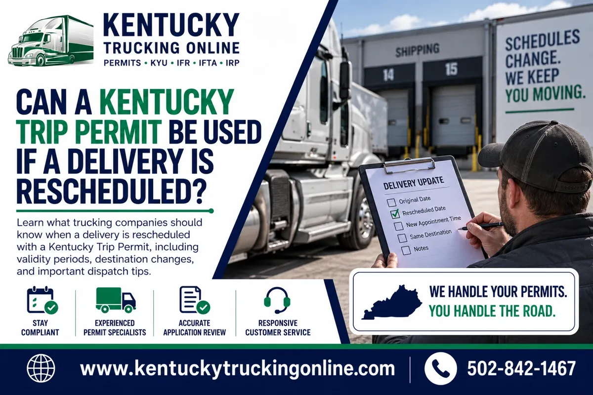 Kentucky Trip Permit Rescheduled Delivery