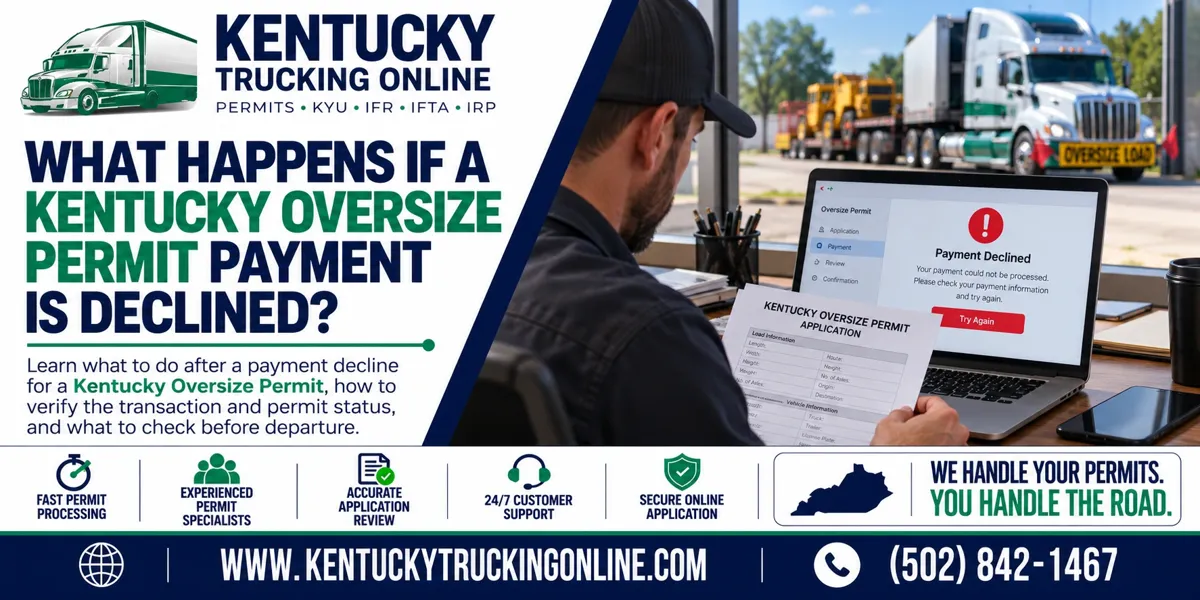Kentucky Oversize Permit payment declined