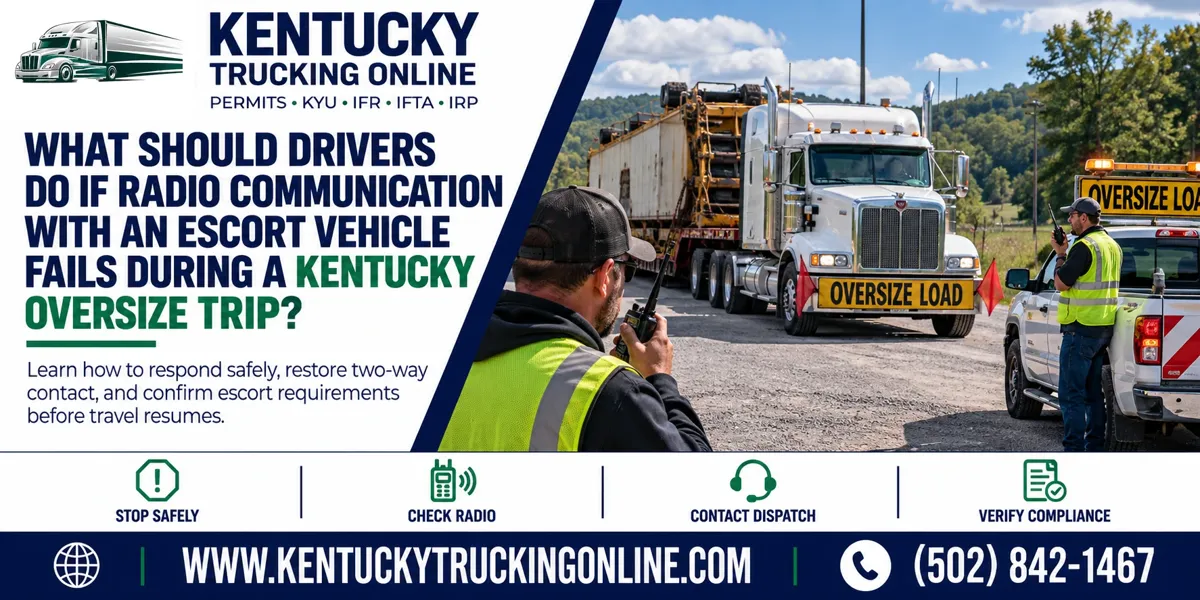 Kentucky Oversize Permit escort radio failure