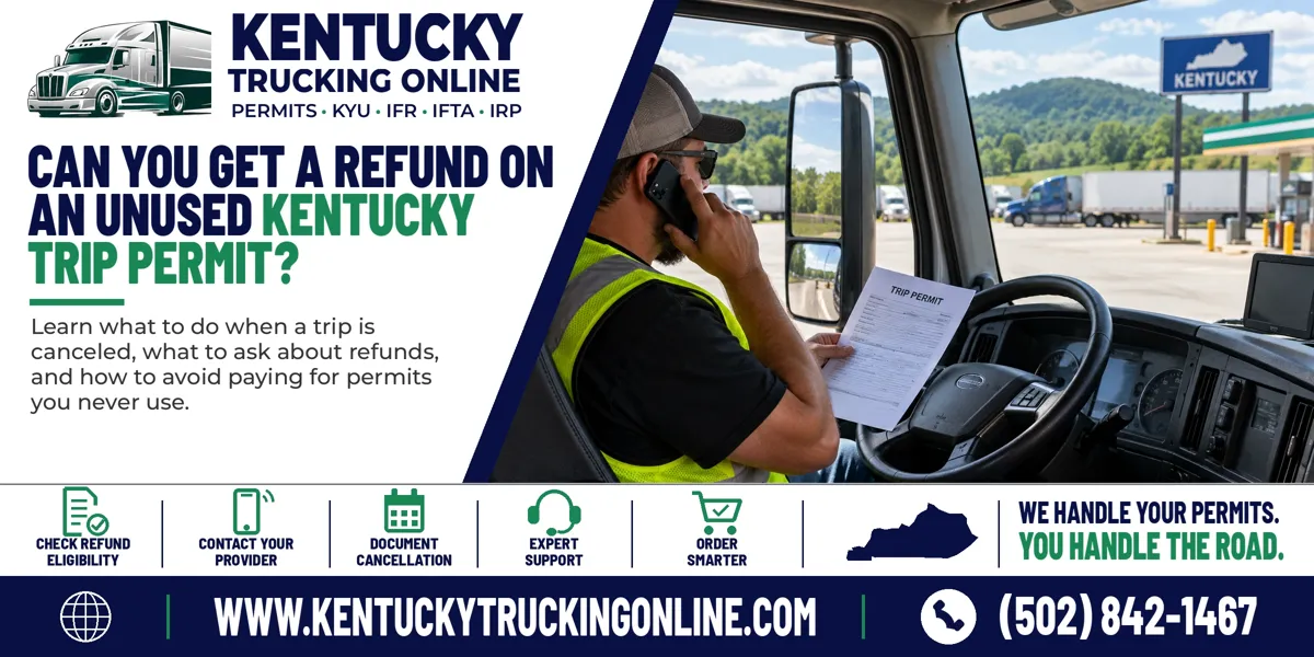 Kentucky Trip Permit refund for an unused permit