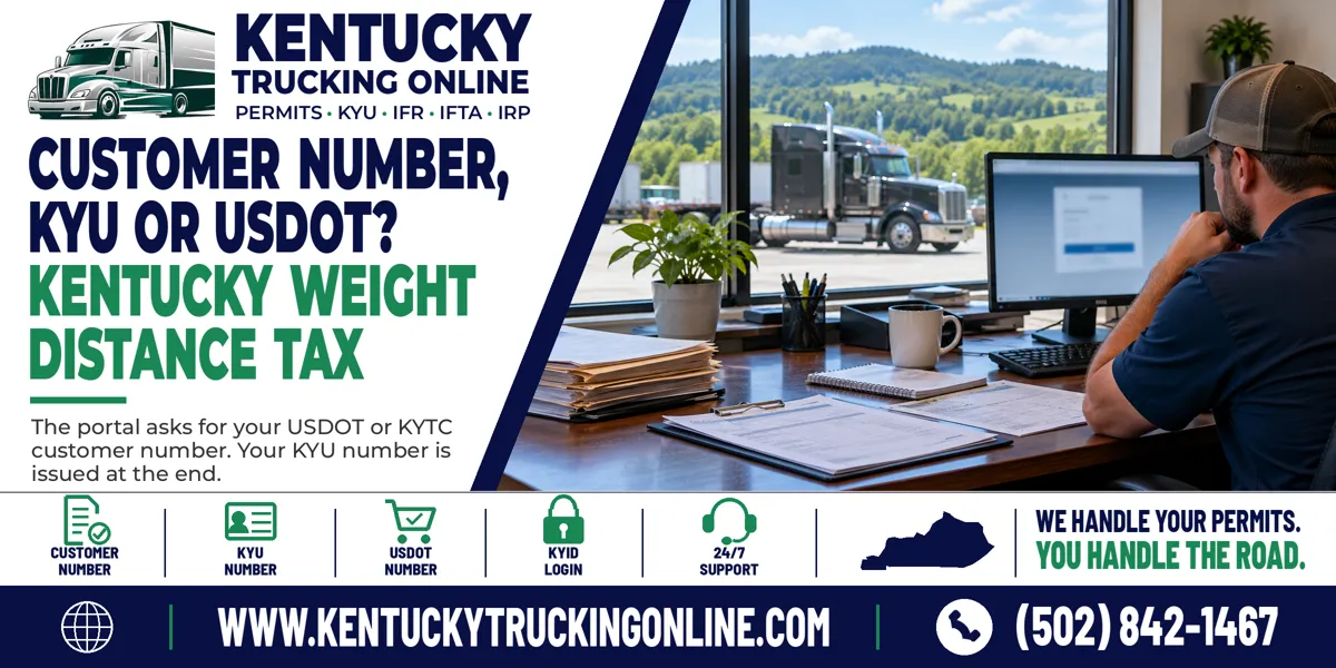 KYTC customer number vs KYU number vs USDOT number Kentucky Weight Distance Tax