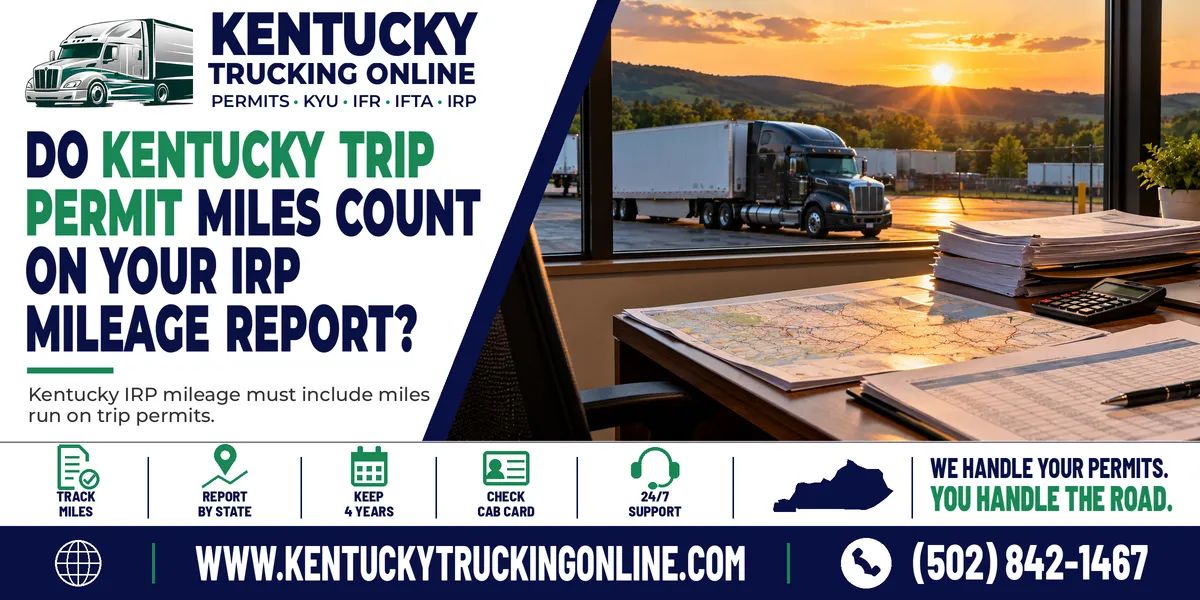 Kentucky Trip Permit miles on an IRP mileage report at a trucking office