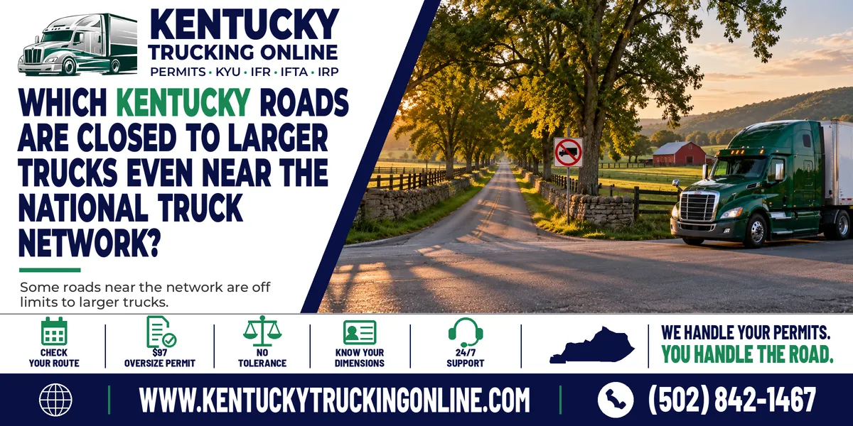 Kentucky Oversize Permit truck at a restricted road