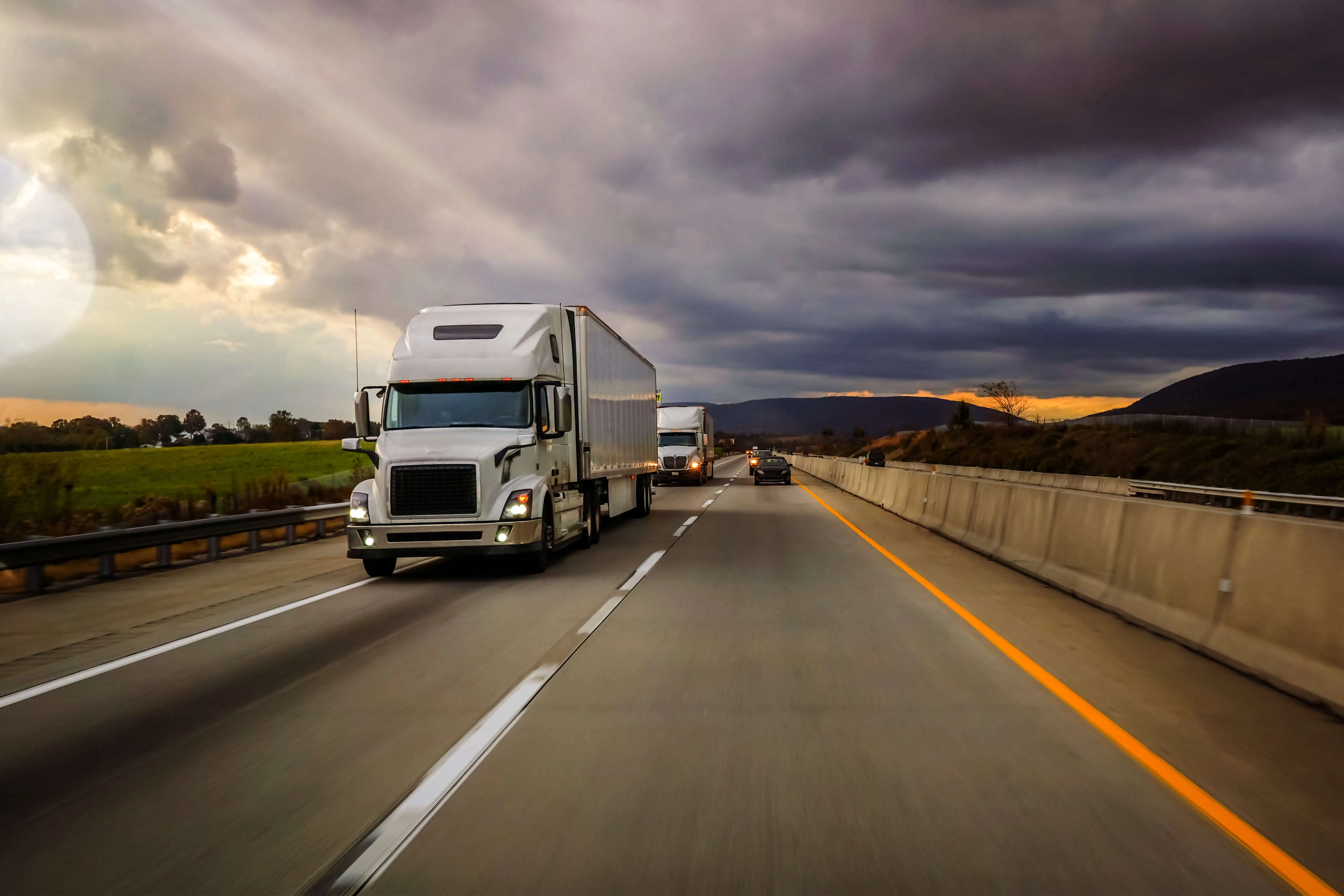 Semi-truck driving on an Kentucky highway
